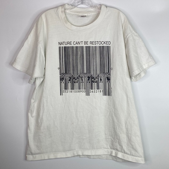 Vintage Anvil Nature Can't Be Restocked Zebra Code 90s Size XL - Picture 1 of 8